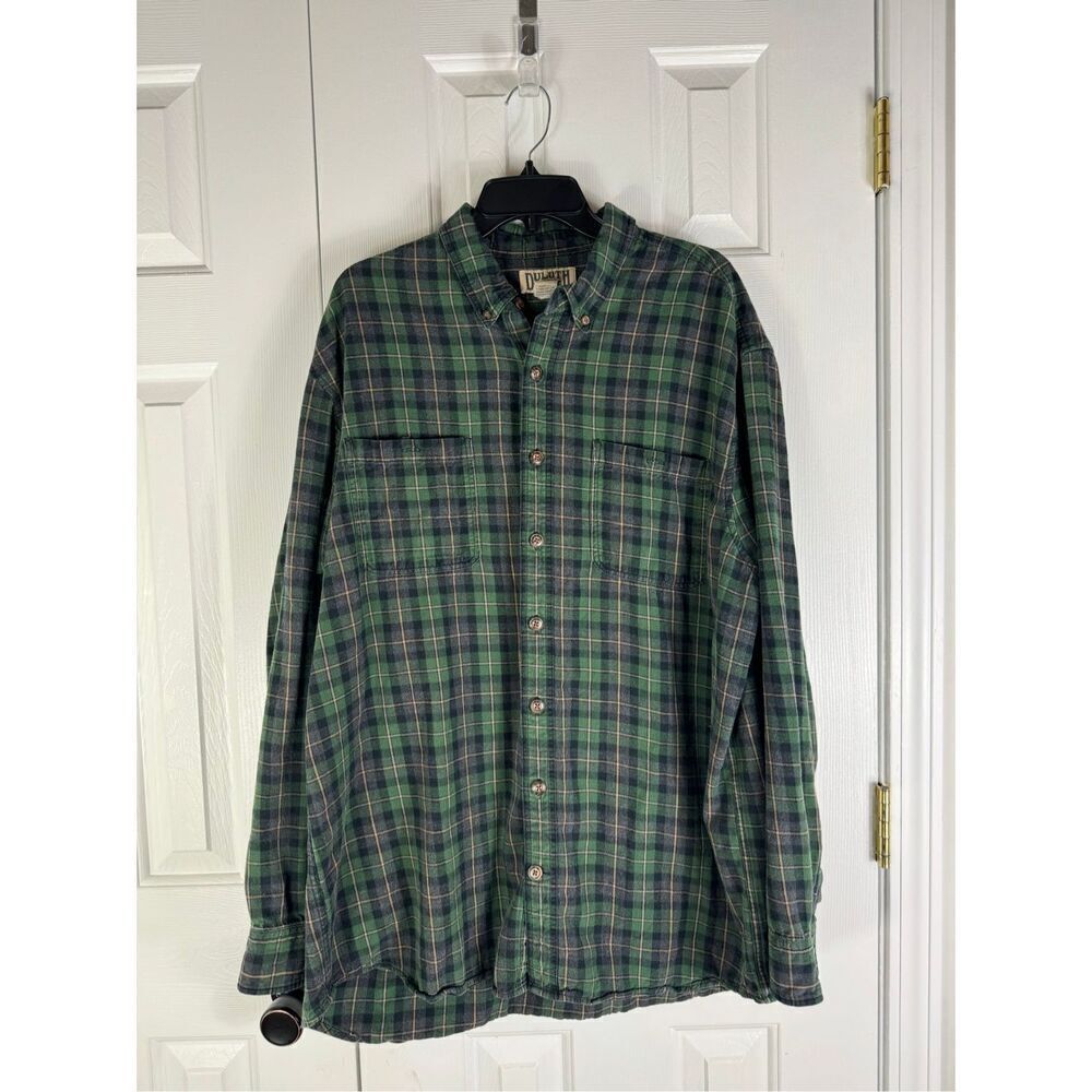 Duluth Trading Co Mens Plaid Flannel Shirt Size XLT